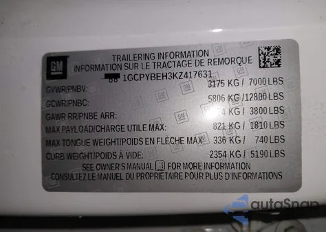 2019 Chevrolet Silverado 1500 Custom from USA, damaged, VIN 1GCPYBEH3KZ417631